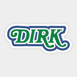 Dirk Mavs Retro Logo Green Sticker